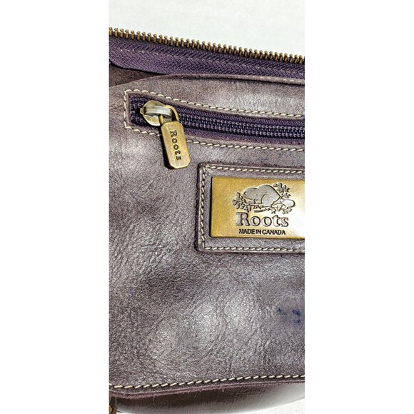 Roots Canada Leather Crossbody 8" Brown Vintage Repainted Adjustable Strap Bag - Picture 14 of 16